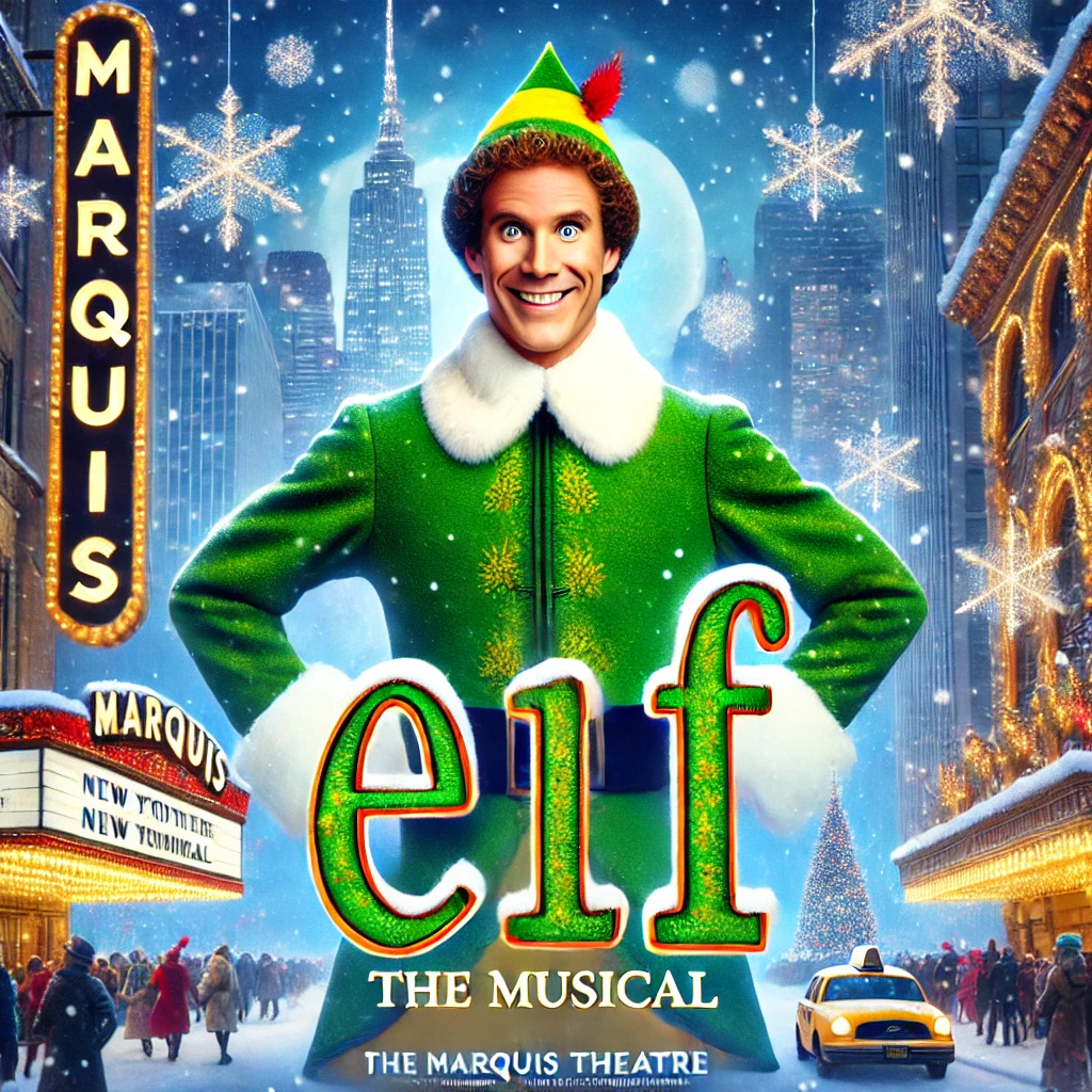 Elf on Broadway tickets for the holiday season at the Marquis Theatre